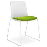 Besucherstuhl Stapelstuhl ARTE | Kufengestell weiss | Sitzpolster in Spring Green