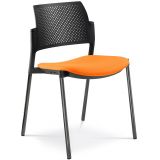 Besucherstuhl DREAM | Gestell schwarz | ohne Armlehnen | Stoff Florida Orange