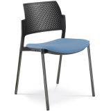 Besucherstuhl DREAM | Gestell schwarz | ohne Armlehnen | Stoff Lotus Blue