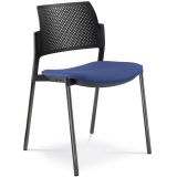 Besucherstuhl DREAM | Gestell schwarz | ohne Armlehnen | Stoff Sea Blue