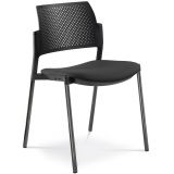 Besucherstuhl DREAM | Gestell schwarz | ohne Armlehnen | Stoff Black
