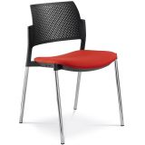 Besucherstuhl DREAM | Gestell chrom | ohne Armlehnen | Stoff Calypso Red