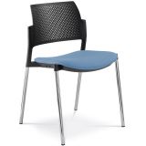 Besucherstuhl DREAM | Gestell chrom | ohne Armlehnen | Stoff Lotus Blue
