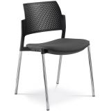 Besucherstuhl DREAM | Gestell chrom | ohne Armlehnen | Stoff Black