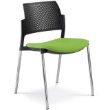 Besucherstuhl DREAM | Gestell chrom | ohne Armlehnen | Stoff Spring Green
