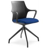 Besucherstuhl Konferenzstuhl PASEO | Gestell schwarz | Stoff Sea Blue