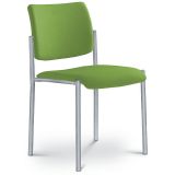 Besucherstuhl CONFERENCE | Gestell alusilber | ohne Armlehnen | Stoff Spring Green