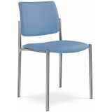 Besucherstuhl CONFERENCE | Gestell chrom | ohne Armlehnen | Stoff Lotus Blue