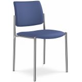 Besucherstuhl CONFERENCE | Gestell chrom | ohne Armlehnen | Stoff Sea Blue