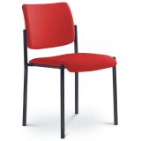 Besucherstuhl CONFERENCE | Gestell schwarz | ohne Armlehnen | Stoff Calypso Red