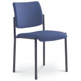 Besucherstuhl CONFERENCE | Gestell schwarz | ohne Armlehnen | Stoff Sea Blue
