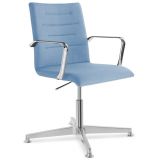 Besucherstuhl Konferenzstuhl NORDIC | Gestell chrom | Stoff Lotus Blue