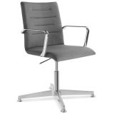Besucherstuhl Konferenzstuhl NORDIC | Gestell chrom | Stoff Stone Grey