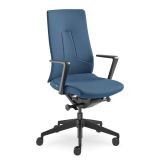 Bürostuhl Drehstuhl FollowMe BLACK | inklusive Armlehnen | Bezug blau