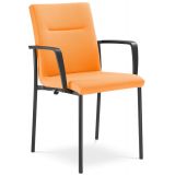 Besucherstuhl Konferenzstuhl SOLIDO | Gestell schwarz | Stoff Florida Orange