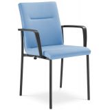 Besucherstuhl Konferenzstuhl SOLIDO | Gestell schwarz | Stoff Lotus Blue