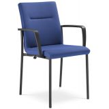 Besucherstuhl Konferenzstuhl SOLIDO | Gestell schwarz | Stoff Sea Blue