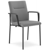 Besucherstuhl Konferenzstuhl TARON | Gestell schwarz | Stoff Stone Grey