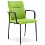 Besucherstuhl Konferenzstuhl SOLIDO | Gestell schwarz | Stoff Spring Green