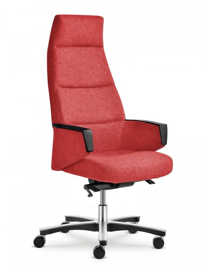 Bürostuhl - Chefsessel MILANO 20 In Leder Rot, 479,90