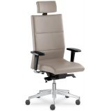 Ledersessel Chefsessel LASER | mit Kopfst�tze | Kunstleder/Echtleder taupe