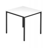 Meetingtisch SOLID | 80 x 80 cm | Weiss/Schwarz