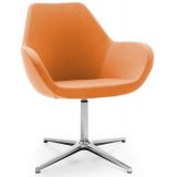 Besuchersessel Konferenzstuhl CLUB | Gestell chrom | Stoff Mandarin Orange