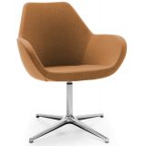 Besuchersessel Konferenzstuhl CLUB | Gestell chrom | Stoff Macchiato Brown