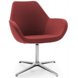 Besuchersessel Konferenzstuhl CLUB | Gestell chrom | Stoff Rosewood Red