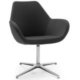 Besuchersessel Konferenzstuhl CLUB | Gestell chrom | Stoff Black