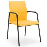 Besucherstuhl Konferenzstuhl BALTIC | Gestell schwarz | Stoff Sunflower Yellow
