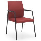 Besucherstuhl Konferenzstuhl BALTIC | Gestell schwarz | Stoff Rosewood Red