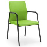 Besucherstuhl Konferenzstuhl BALTIC | Gestell schwarz | Stoff Lime Green