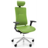 Ledersessel Chefsessel VIOLLE | mit Kopfstütze | Kunstleder/Echtleder lime green