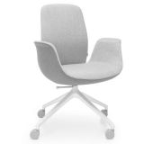 Drehstuhl Konferenzstuhl ELLIE Pro | Schurwolle zweifarbig | Cloudy Grey / Light Grey