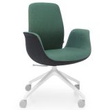 Drehstuhl Konferenzstuhl ELLIE Pro | Schurwolle zweifarbig | Jungle Green / Forest Green