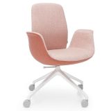 Drehstuhl Konferenzstuhl ELLIE Pro | Schurwolle zweifarbig | Coral Red / Light Rosé