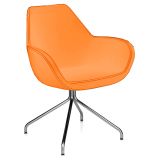 Wartesessel CLUB | Spinnenfu� Gestell | Kunstleder/Echtleder mandarin