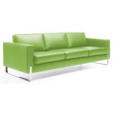 Wartesofa EXEC | 4-Fuß oder Kufengestell | Kunstleder/Echtleder apfelgrün