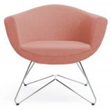 Wartesessel SORRISO | mit Filigrangestell | Schurwolle rosérot