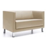 Wartesofa CALGARY | 4-Fuß oder Kufengestell | Kunstleder/Echtleder taupe
