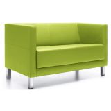 Wartesofa CALGARY | 4-Fuß oder Kufengestell | Kunstleder/Echtleder apfelgrün