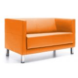 Wartesofa CALGARY | 4-Fuß oder Kufengestell | Kunstleder/Echtleder mandarin