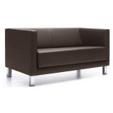 Wartecouch CALGARY | 4-Fuß oder Kufengestell | Kunstleder/Echtleder dunkelbraun