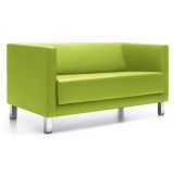 Wartecouch CALGARY | 4-Fuß oder Kufengestell | Kunstleder/Echtleder apfelgrün