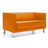 Wartecouch CALGARY | 4-Fuß oder Kufengestell | Kunstleder/Echtleder mandarin