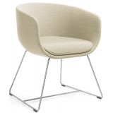 Wartesessel SHELL | mit Kufengestell | Bezug Stoff beige