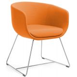 Wartesessel SHELL | mit Kufengestell | Bezug Stoff mandarin