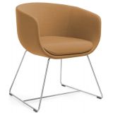 Wartesessel SHELL | mit Kufengestell | Bezug Stoff macchiato braun
