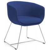 Wartesessel SHELL | mit Kufengestell | Bezug Stoff marineblau